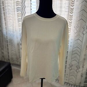 Talbots Cream Long Sleeve Tee Soft Knit